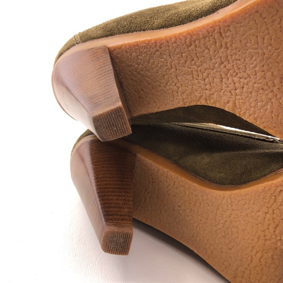 KORS Michael Kors Taupe Olive Suede Leather Ankle Boots 8.5M - Picture 10 of 12